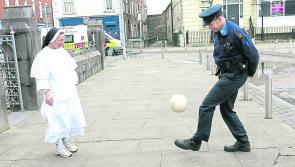 WATCH: Garda plays 'Soccer with the Sister' on the streets of Limerick city