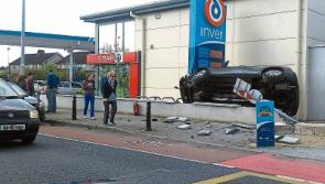 Lucky escape as car overturns in Limerick city