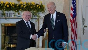 Biden officially welcomed to Irish President&rsquo;s house in Dublin