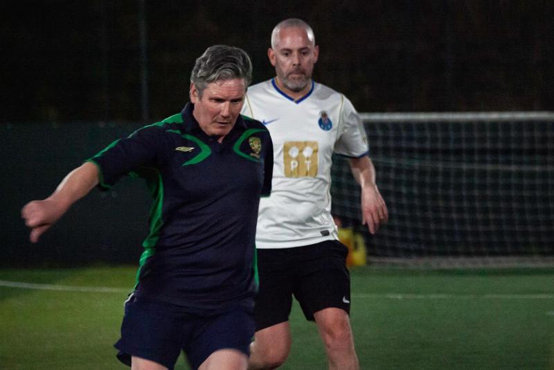 New British Prime Minister plays five-a-side in an Irish jersey