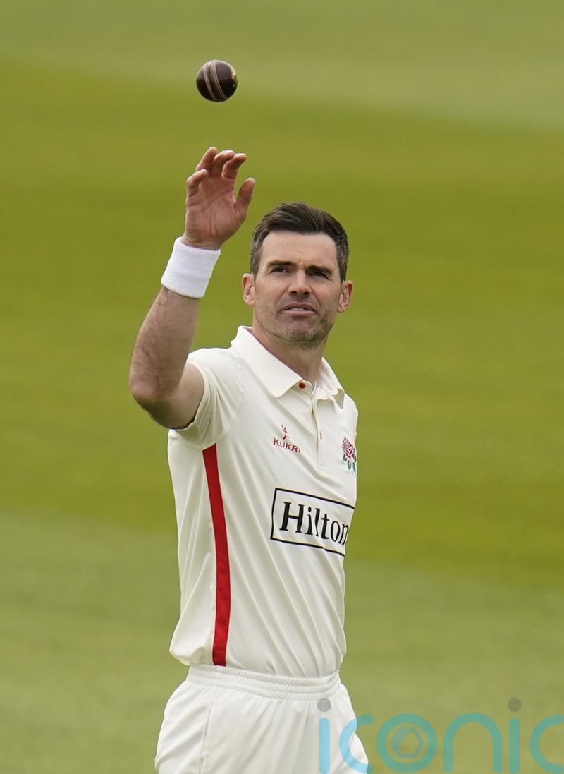 Lancashire and England seamer James Anderson receiving treatment for minor issue