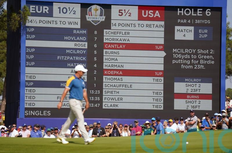 Europe on track as big guns fire early in Ryder Cup singles