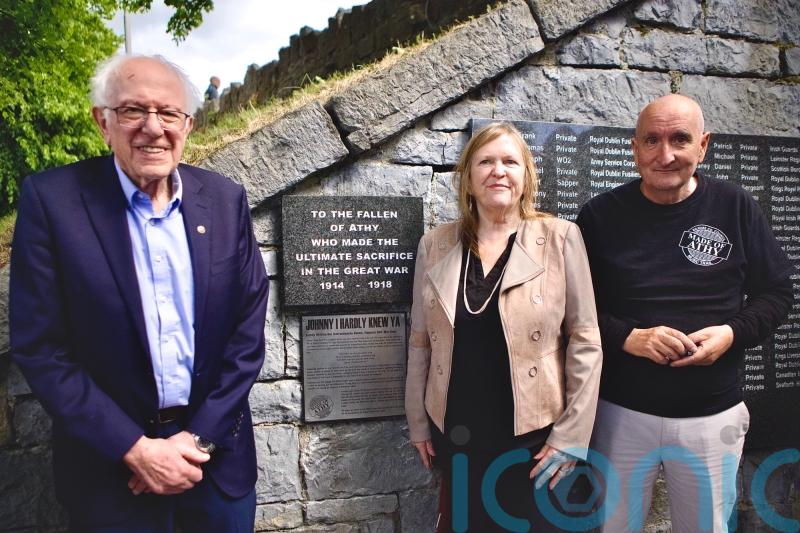 Bernie and Jane Sanders attend plaque unveiling in Co Kildare